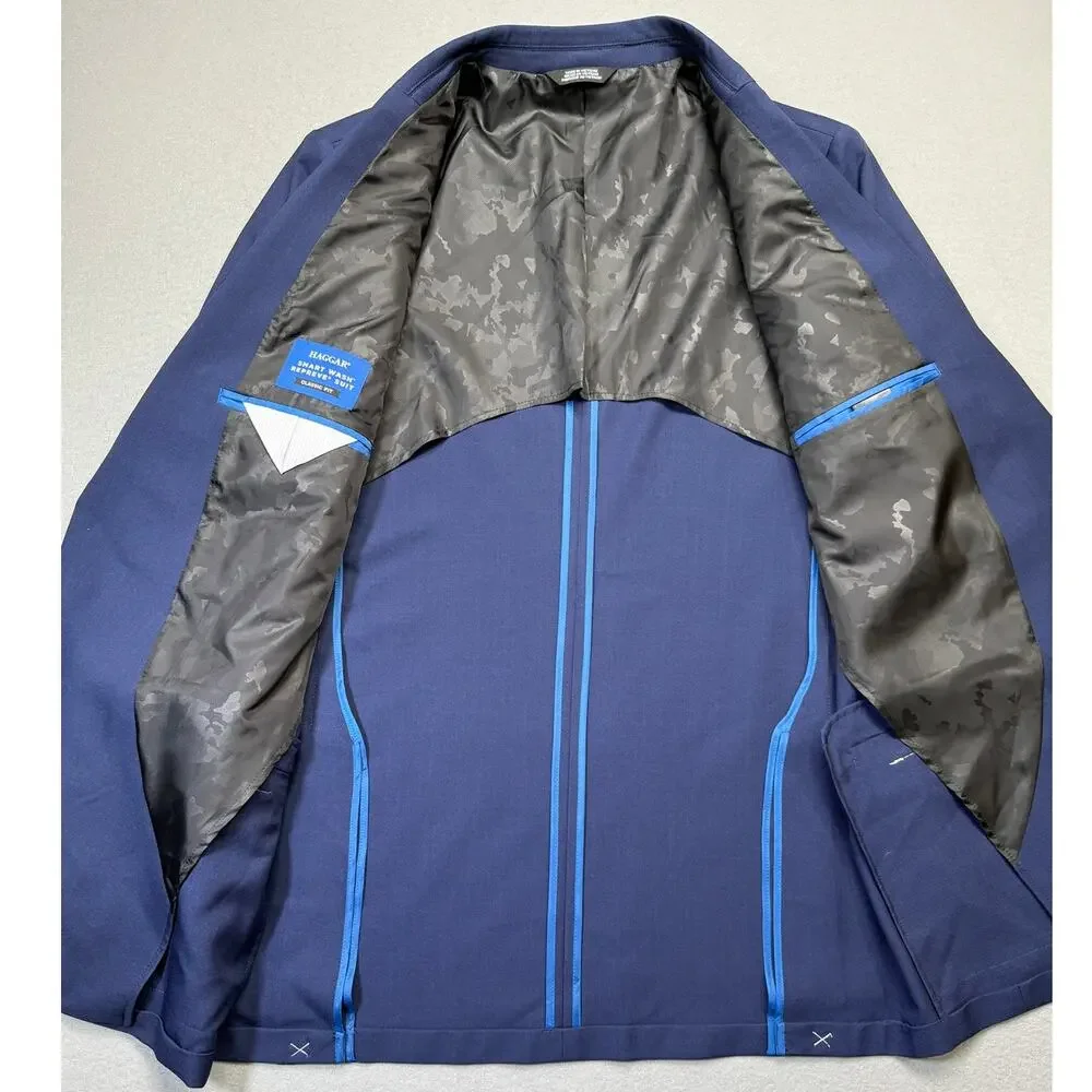 Haggar Men's Smart Wash Classic Fit Suit Jackets Midnight 44L $200